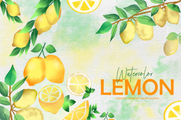 Download Watercolor Lemon Clipart Set - Lemon Collection