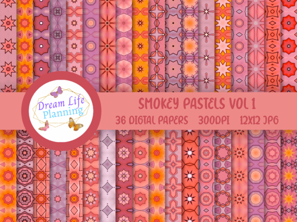 Download Smokey Pastels Vol 1 Digital Papers - Digital paper Collection