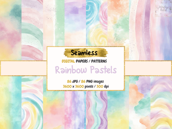 Download Rainbow Pastels Seamless Digital Papers - Digital paper Collection