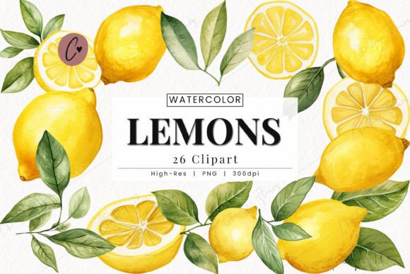 Download Watercolor Lemons Clipart, Fruit PNG - Lemon Collection